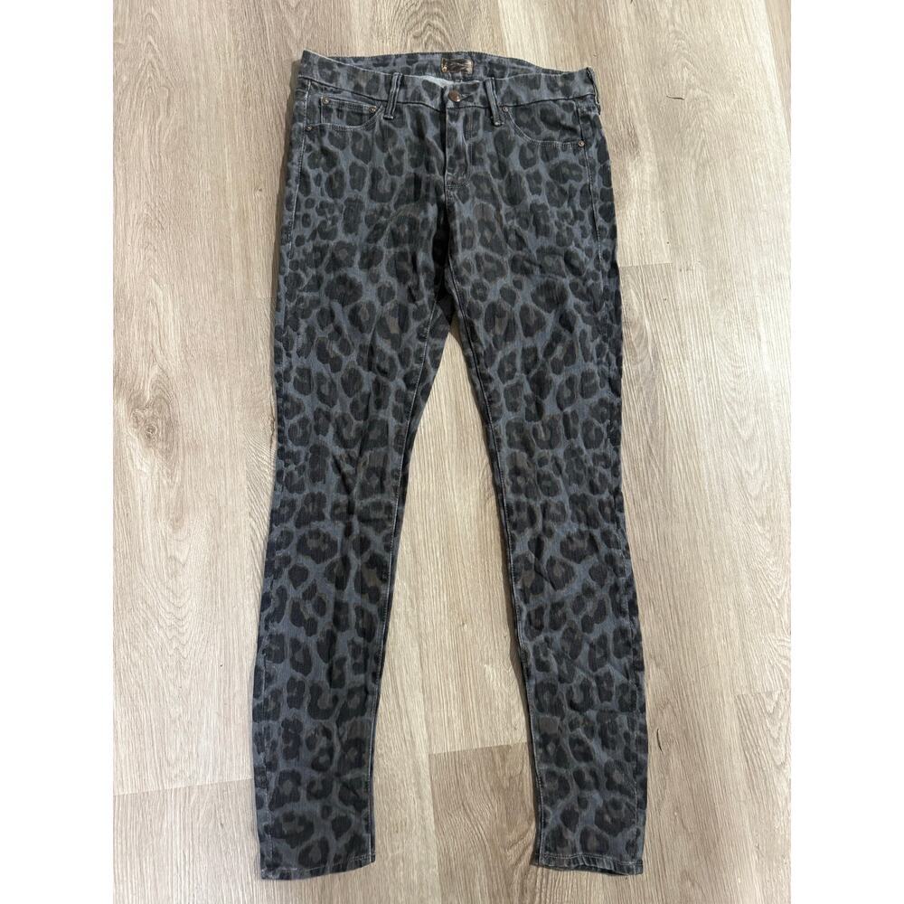 MOTHER Women's Skinny Jeans - Charcoal Leopard Print